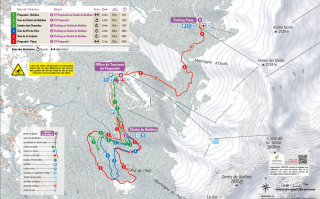 Plan des itinéraires de raquettes à neige - Les 7 Laux Prapoutel Beldina