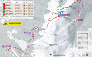 Plan des itinéraires de raquettes à neige - Les 7 Laux Pipay Le Pleynet